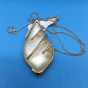 Ivory Crystal Embellished Sabre Necklace